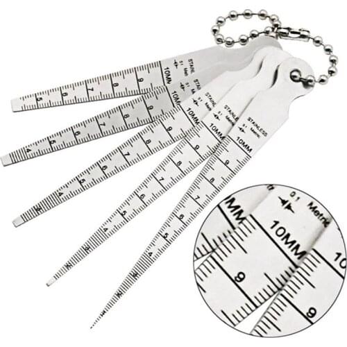 5pcs/set Stainless steel 1-10mm Taper Gauge Aperture Scale Wedge Feeler For Drill Hole Measurement Tools D1036