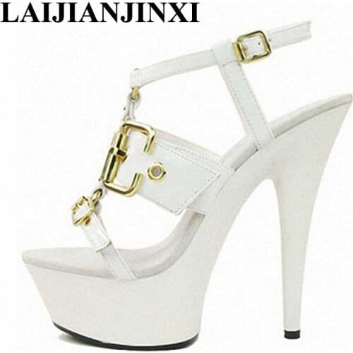 LAIJIANJINXIA Nightclub 15cm High-Heels Platform Wedding Party Dancing Shoes Pole Dancing Shoes Sandals Women Dance Shoes