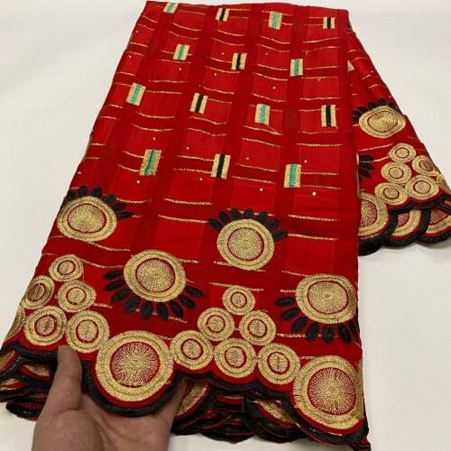 Hot Selling Nigerian Cotton Polish Fabric For Men High Quality Swiss Polish Lace Material 5Yards With Stones ly-150