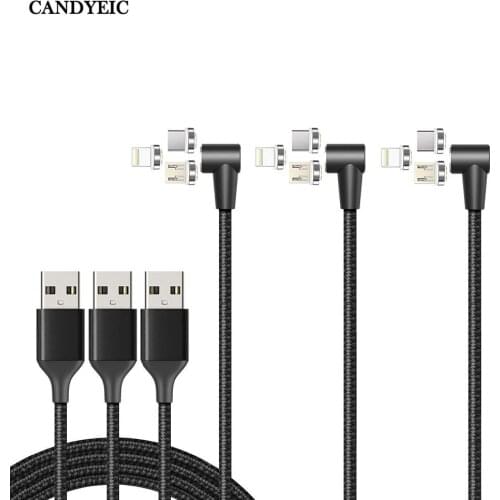 CANDYEIC Magnetic USB Cable For iPhone Fast Data Charging Cable For Xiaomi Redmi Huawei Honor Andriod Cables For Micro Type-C