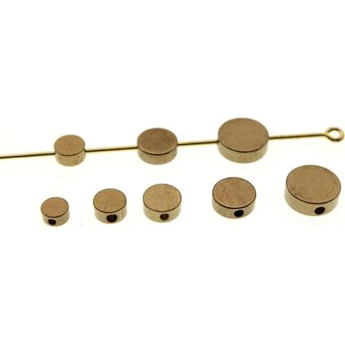 Metal Original Brass Nepal Beads Loose Spacer Beads Round Flat Beads for Jewelry Making Charms Bracelet DIY 4mm 5mm 6mm 8mm 10mm