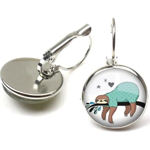 Cute lazy glass cabochon Fashion Dangle earrings photo lazy glass dome 1 Sold Women Ohrringe Jewellery Wholesale Jewelry Ethnic