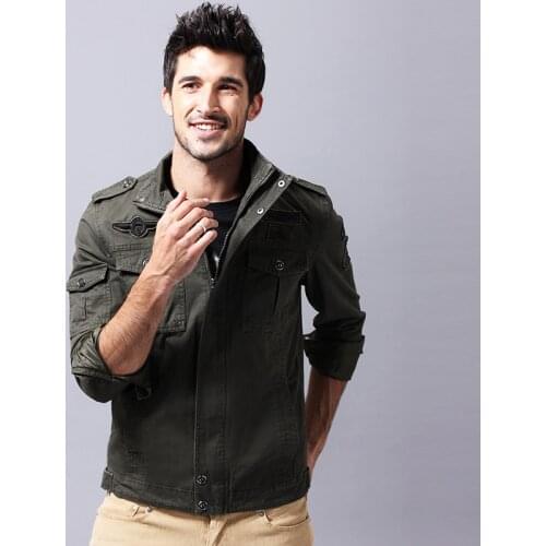 Fashion Washed Jacket Mens Military Uniform Plus Size Tooling Autumn European American Outdoor Casual Coats Ropa Para Hombre