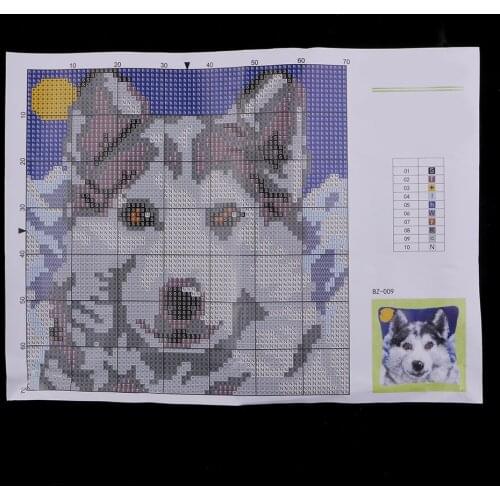 2pcs Latch Hook Kits with Basic Tools Handmade Carpet and Pillowcase - Wolf Pattern - DIY Gifts