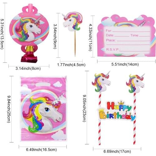 Colorful Tablecovers Sets Kids Party Unicorn Party Theme Pony Party Supplies Plate Cake Dish Pennants Decorations Supplies