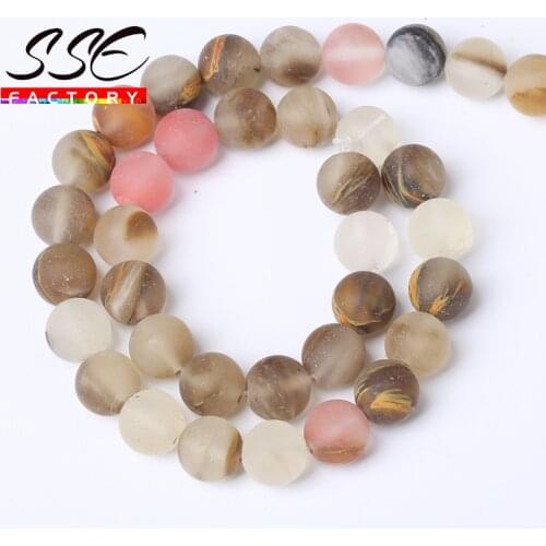Natural Matte Watermelon Tourmaline Beads Natural Stone Round Loose Beads 4mm -12 mm For Jewelry Making Bracelet Wholesale 15"