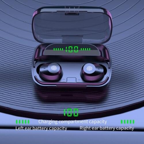 New M5 touch digital display 5.1 tws bluetooth mini waterproof headset high power in-ear mini sports bluetooth headset