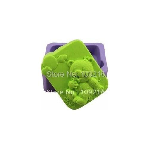Wholesale!!!1pcs Cute Teddy Bear (R0798) Silicone Handmade Soap Mold Crafts DIY Mold
