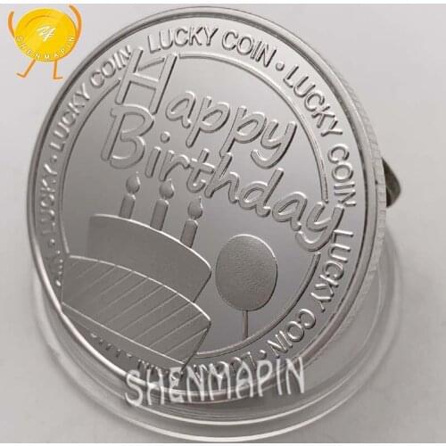 Happy Birthday Commemorative Coin Lucky Coins Collectibles Wish You Many Years Full of Health Love Happiness Birthday Present