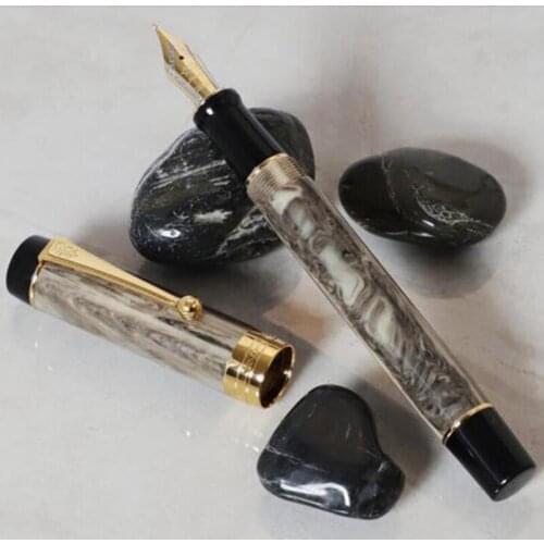 Jinhao 100 Centennial Resin Fountain Pen EF/F 18KGP M / Bent Nib 0.6 /1.2mm with Converter Gray Writing Business Office Gift Pen