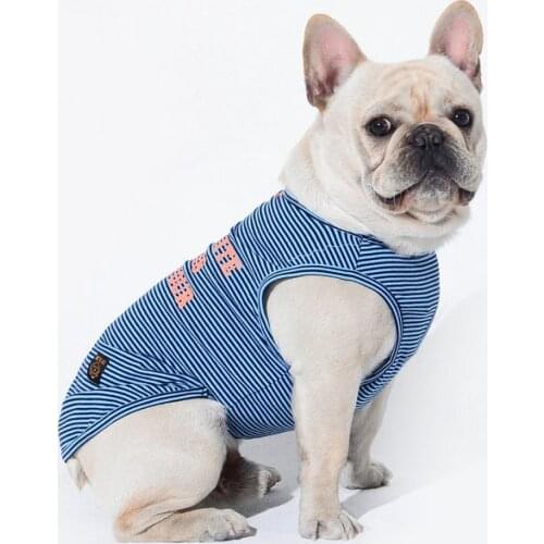 Striped Pets Dogs Clothing Classic Dog Costume French Bulldog Puppy Outfit Ropa Para Perro Summer Pet Shirt Spring Pet Clothes