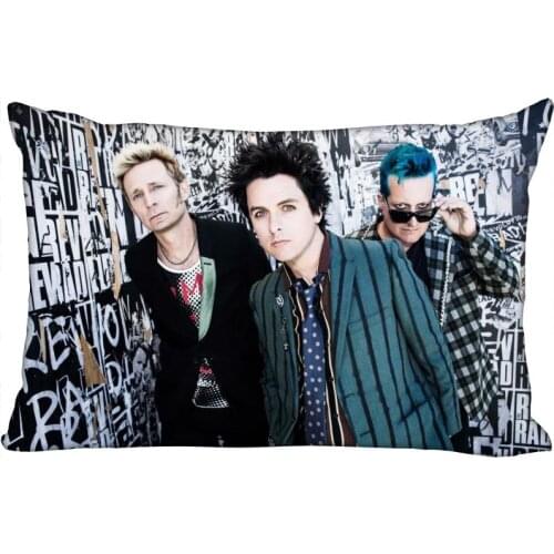 Custom Pillowcase Cover Green Day Rectangle Zipper Pillow Cover Satin Fabric Pillowcase 40x60cm45X75cm50X75cm(Two sides)