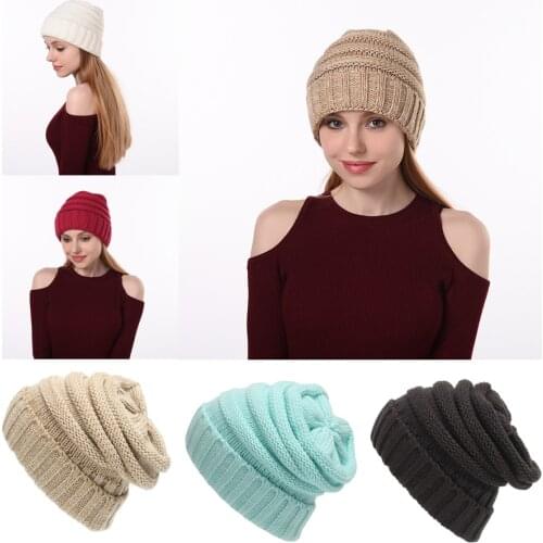 Q Keep Warm Knitted Hat 1Pcs Woman Bonnet 21*21CM Fashion Cap Multipurpose Autumn Winter Accessories Winter Essential Hats