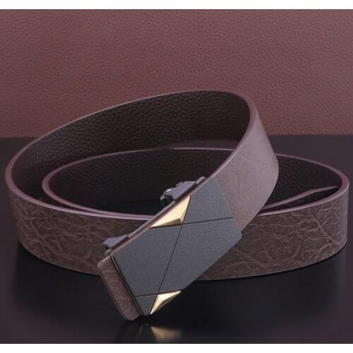 Hot seft fashion automatic buckle belt men Cowskin Leather Leisure designer Nonporous novelly Waistband ceinture homm