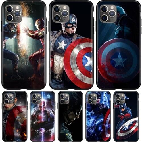 Marvel Avengers Super Hero Captain America For Apple iPhone 12 11 Pro Max mini XS Max XR X 8 7 6 6S Plus 5S SE 2020 Phone Case