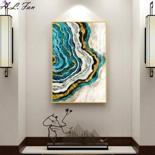 Modern art golden marble abstract painting canvas poster and Nordic print wall decoration art modern picutre home decoration