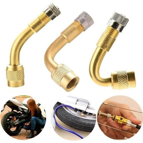 Air Tyre Valve Stem Extension Adapter Tire Repair Tool for Car Truck Motorcycle Bicycle Accessories 45 90 135 Degree Brass