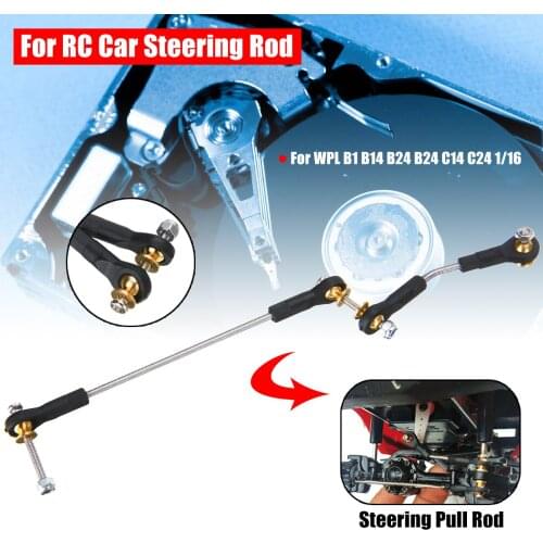 1 Set RC Car Steering Rod Metal RC Car Steering Pull Rod Upgrade Part For WPL B1 B14 B24 B24 C14 C24 1/16 Mayitr