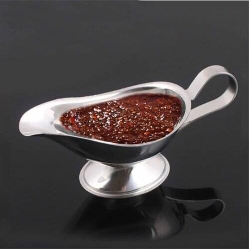 1pc Stainless Steel Gravy Boat Sauce Boat Juice Bucket Dish Roasting Sauce Dipping Dish Sauce Dressing Dip Seasoning Container