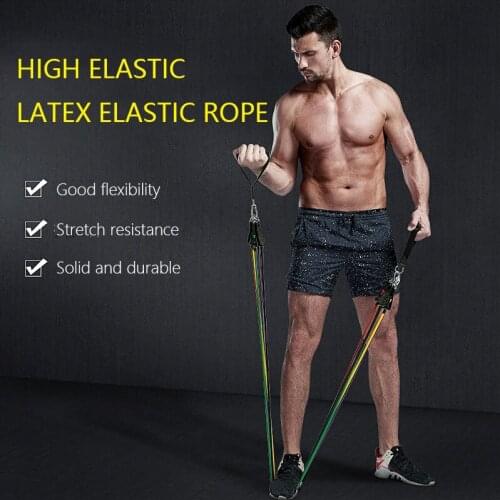 11pcs/Set Pull Rope Fitness Yoga Rubber Loop Tube Latex Tubes Exercises Resistance Bands Excerciser Body Training Workout
