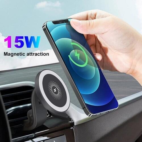 15W Magnetic Wireless Car Charger Air Vent Mount For iPhone 12 Pro Max Mini Fast Charging Stand Car Phone Holder