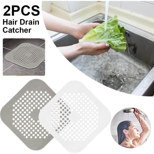 2pcs Household Kitchen Sink Filter Shower Drain Hair Catcher Stopper Bathroom Floor Drain Cover Protector Sink Drain Strainer