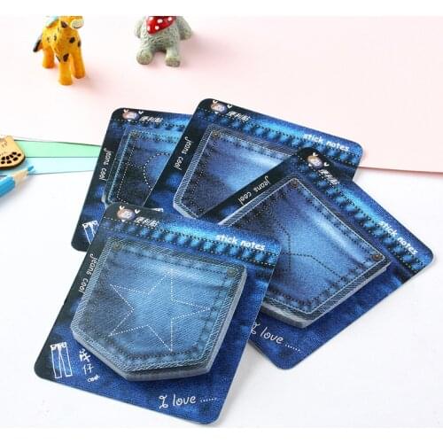 20 pcs/lot Creative Jeans Memo pad Sticky Notes Cute N Times Stationery Label Notepad Bookmark Post school supplies