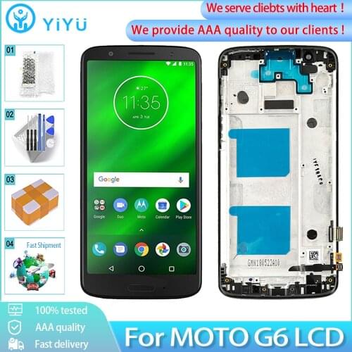 5.7" Original LCD For Motorola Moto G6 XT1925 Screen Display Digitizer With Frame Screen For Moto G6 Display XT1925-3 -5 LCD