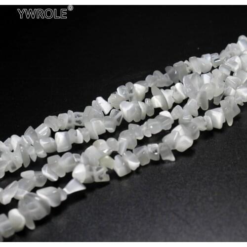 5-8 mm Gravel Shape Cat 's eye Natural Stone Irregular White Opal Beads For Jewelry Making DIY Bracelet Strand 34'' Wholesale