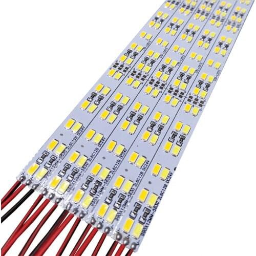 50pcs 1 m Double Row 5630(5730) Led Bar Light Hard Rigid Bar DC12V 24v LED Hard Strip Red Green Blue dual color mix 144 led/m