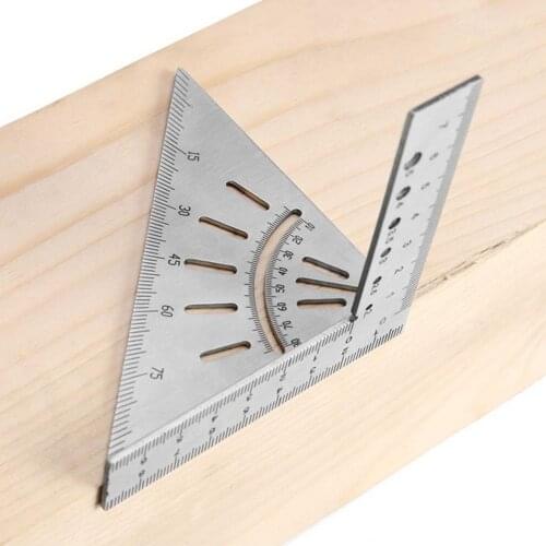 Woodworking Ruler Stainless Steel Triangle Ruler 45/90 Degrees Ruler Carpenter Square Tool Angle Protractor