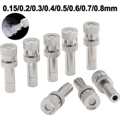 Low Pressure Quick Atomizing Nozzle 6mm Connection Copper Fog Spray Head Injector 0.1/0.2/0.3/0.4/0.5/0.6/0.7/0.8mm Mist System