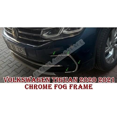 For Volkswagen Tiguan 2 Chrome Chrome Fog Frame 2020 2021 Stainless Steel 2 Pcs Ornament Car Auto Quality Ornament Accessory