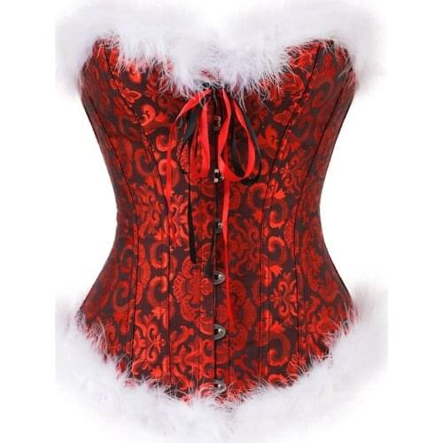 Corsets For Women Bustier Lingerie Top Sexy Push Up Overbust Shapewear Slim Velvet Corset Plus Size 6XL Christmas Party Clothes