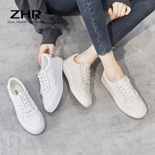 2021 White Women Sneakers Flats Casual Shoes Lace Up Fashion Vulcanized Shoes Comfortable