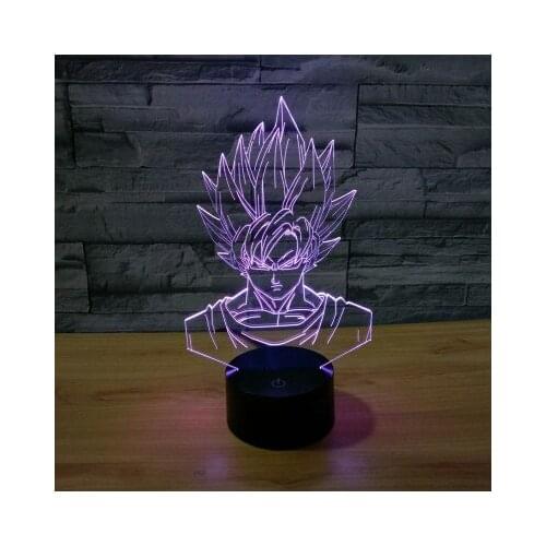 Hot NEW 7color changing 3D Bulbing Light Son Goku illusion LED lamp creative action figure toy Christmas gift