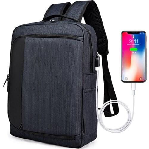 Man Travel Backpack USB charging Computer Anti Theft Fabric Business For Teens School Fashion Laptop Waterproof Multi-level Bag