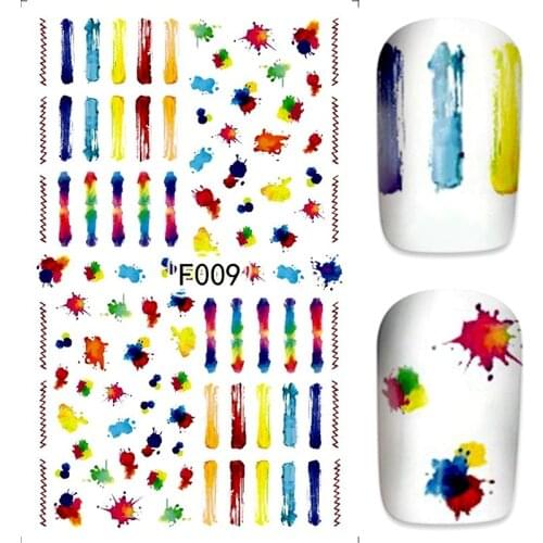 3 sheets beauty Adhesive Color stripe designs Nails Art decorations Sticker Nail decals nail accessories manicure tools F008-010