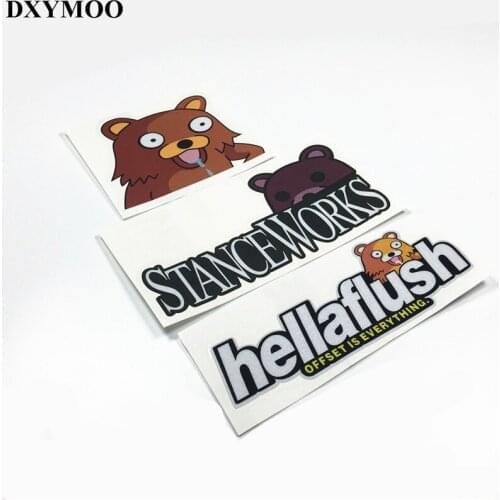 Eat Sleep JDM Bear Car Stickers HF Hellaflush OFFSET IS EVERYTHING Motor Sticke Decals for Domo