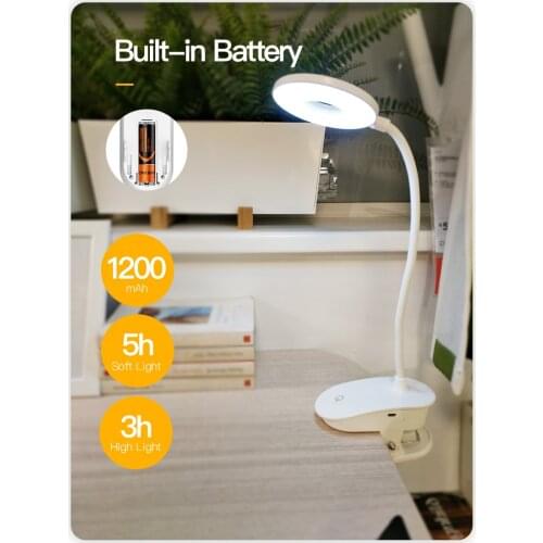Flexo Table Lamp Led Desk Lamp Touch Clip Study Lamps Magnifier Gooseneck Desktop usb Table Light Rechargeable 18650 Battery
