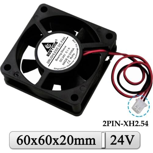 5 Pcs/Lot Gdstime 24V 60x60x20mm 60mm Axial Industrial Supply Case Cooler 6020 6cm Brushless DC Exhaust 3D Printer Cooling Fan