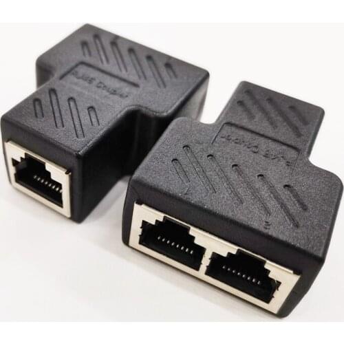 RJ45 8P8C Cat6 Female Plug To Dual RJ45 Female Splitter Network Ethernet Patch Cord Adapter With Shield/Free DHL Shipping/100PCS