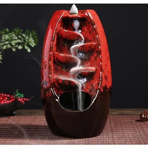 Waterfall Backflow Incense Burner Holder Ornament for Learning Working Yoga