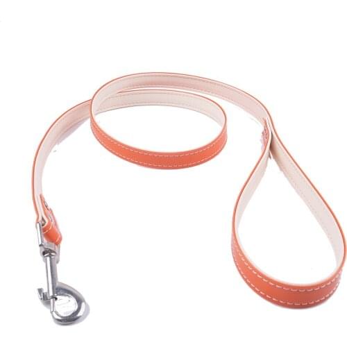 Pu Leather Dog Leash Pet Training Leashes Safety 47'' Dog Lead For Small Medium Large Dogs Pink Orange Red Black