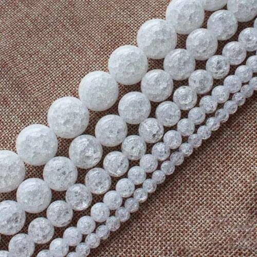 Crackle Clear Quartzs 4,6,8,10,12,14,16,19mm Round Loose Beads 15"/38cm , Can be Mixed wholesale