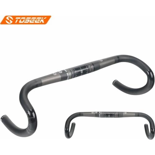 TOSEEK Carbon Fiber Handlebar Bicycle Road Bent Bar 31.8mm x 400/420/440mm Finish UD Matt Grey 203g
