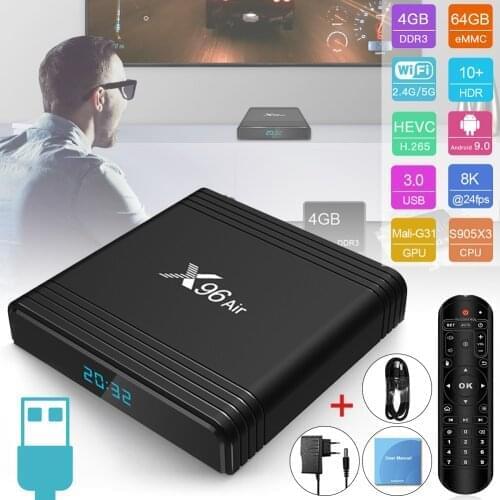 X96 Network Set Top Box Android 9.0 Quad-Core Support 3D WiFi Bluetooth