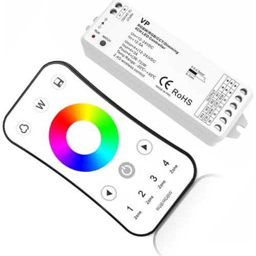 SKYDANCE New Led RGB RGBW Strip Controller 2.4G RF Remote Wireless 6A*4CH 15A Output 12V-24V 4 Zone Led Strip RGBW Controller