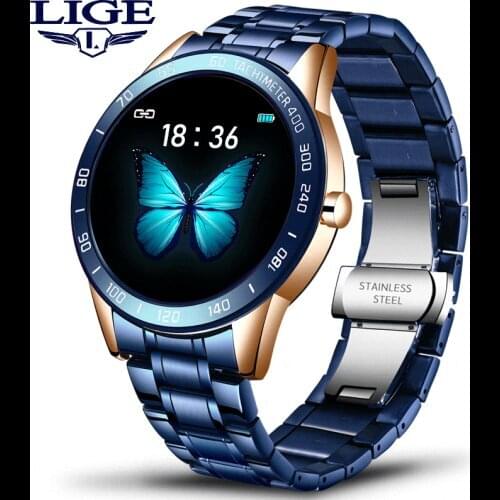 LIGE Smart Watch 2020 New Waterproof Sports Fitness Tracker Heart Rate Blood Pressure Pedometer For ios Android smartwatch Men
