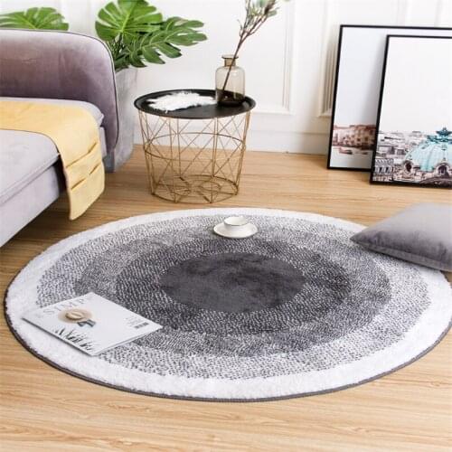 Nordic Modern Household Rugs Round Gradient Fluffy Soft Thicken Water-absorption Non-slip Bed Room Hanging Basket Practical Rug